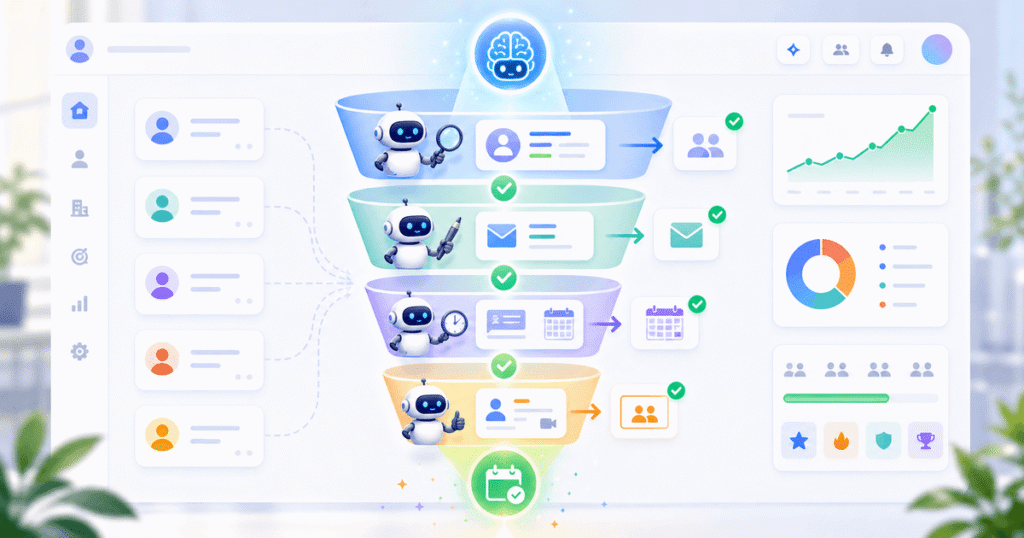 Dashboard view of an AI sales automation India B2B pipeline scoring inbound leads